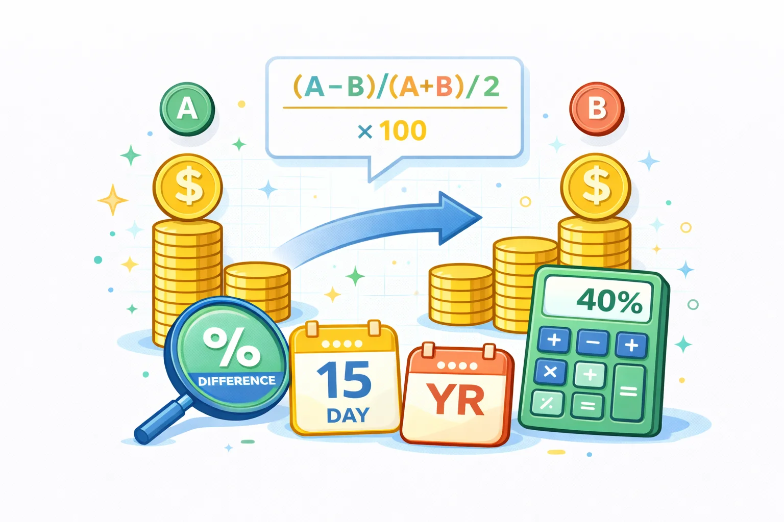 百分比差异：如何计算（公式 + 示例）