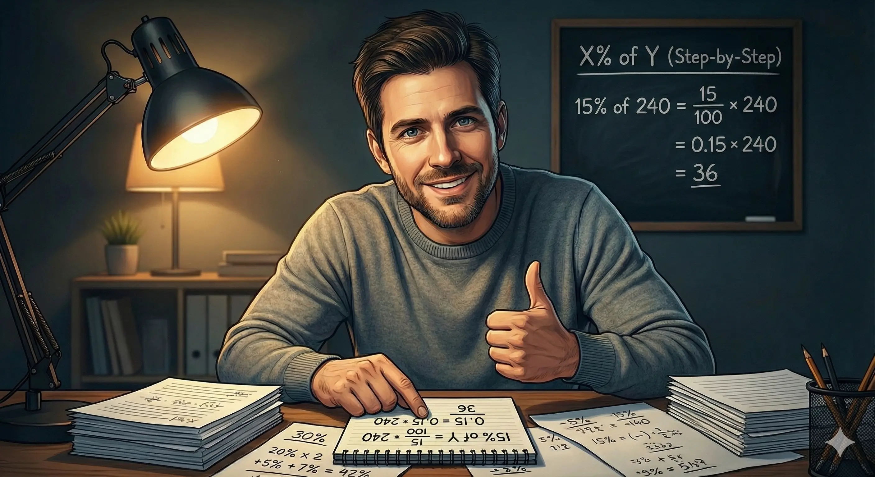 Y的X%是多少？（分步解释）